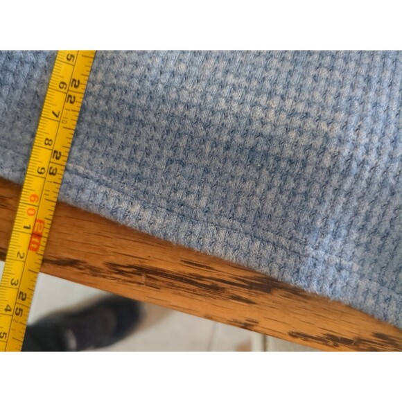 J. Jill Wearever Collection Top LG Blue Boat Neck Waffle Weave 3/4 Sleeve - Picture 7 of 12